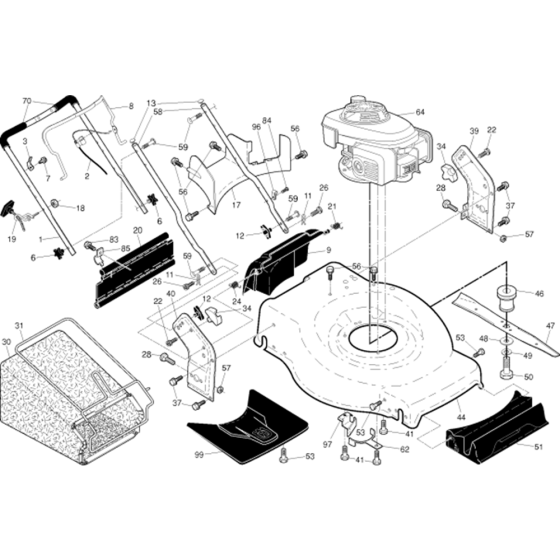 Frame and Engine Assembly for Husqvarna HU700L Consumer Lawn Mower