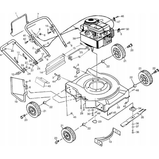 Complete Product Assembly for Husqvarna Husky Jet Consumer Lawn Mower