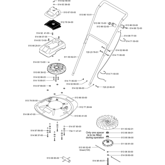 Complete Product Assembly for Husqvarna HVT40 Consumer Lawn Mower