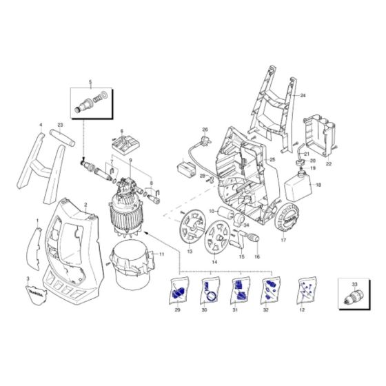 Makita HW132 Assembly