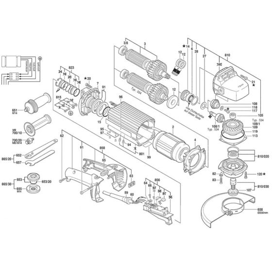 Main Assembly-1 for Bosch Grinders