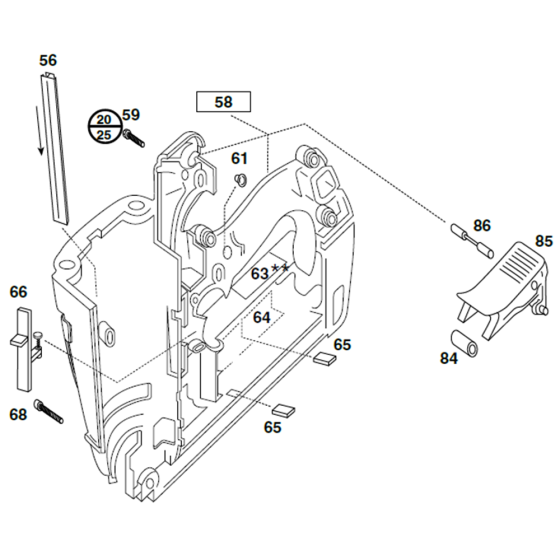 Handle (Right) Assembly for Paslode IM65 F16 NiCD NiMH Nail Guns (013321)