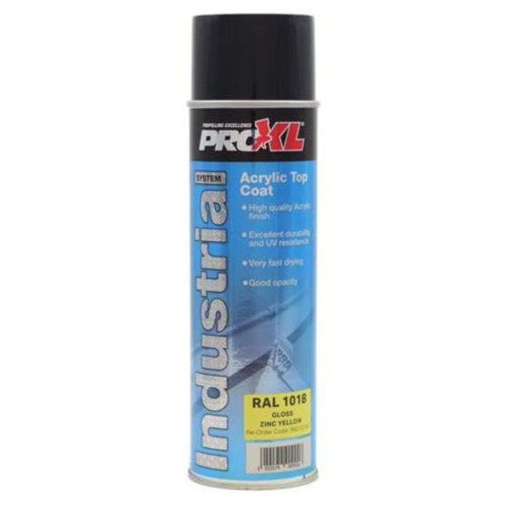 Proxl Industrial - Acrylic Topcoat Aerosol - Ral 1018 Zinc Yellow (500ML)