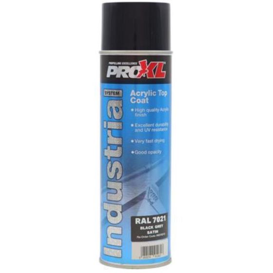 Proxl Industrial - Acrylic Topcoat Aerosol - Ral 7021 Grey Black (500ML)