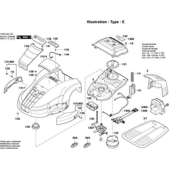 Bosch Indego Mower Assembly