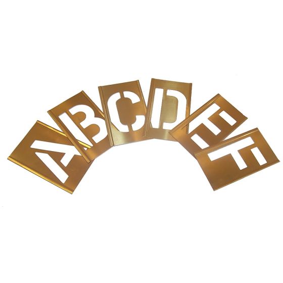 Interlocking Brass Stencils A-Z Letter Set