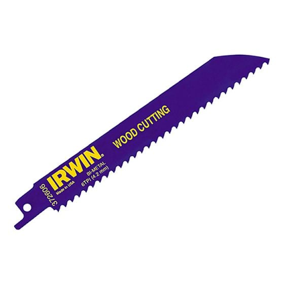 606R 150mm Sabre Saw Blade Fast Cutting Wood Pack of 5 by IRWIN - 10504150