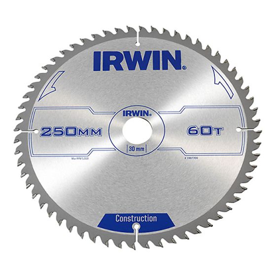 Professional Circular Saw Blade 250 x 30mm x 60T - Wood by IRWIN - 1907700