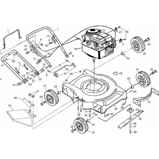 Complete Product Assembly for Husqvarna J49 Consumer Lawn Mower