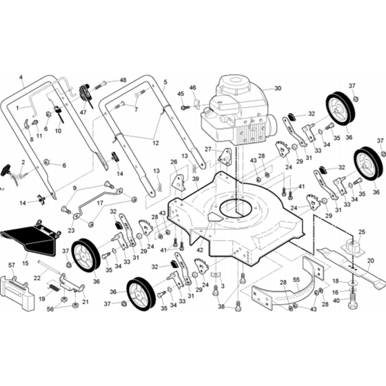 Complete Product Assembly for Husqvarna J50 Consumer Lawn Mower