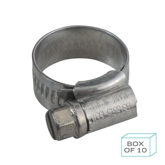 PCL Jubilee Hose Clip Size 00 (13-20mm) 304 Stainless Steel (Box of 10) - JC1320/ST