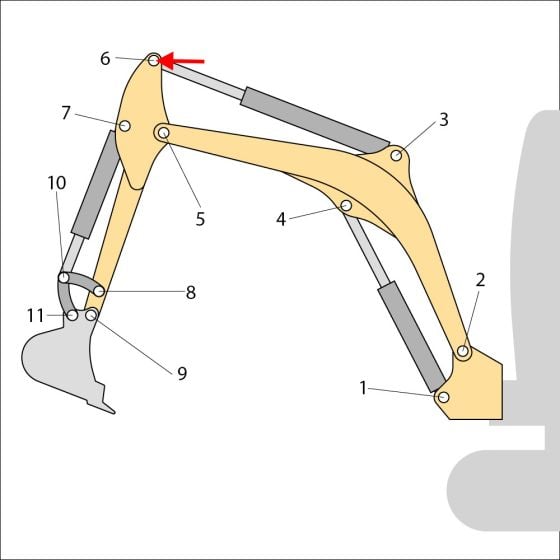 Bush (Position 6) for JCB 802 Super Mini Excavator