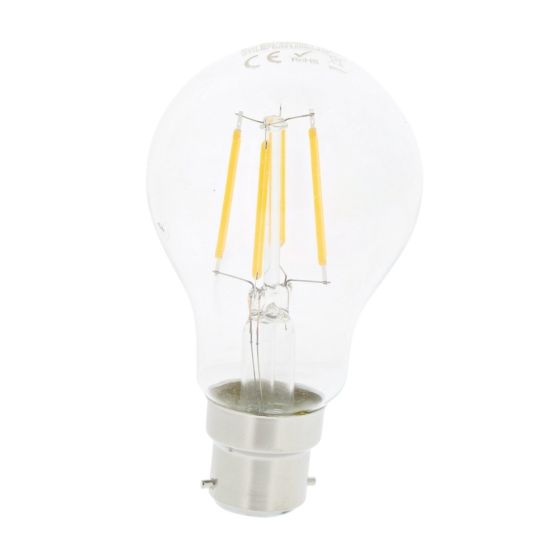 Clear LED Filament Candle 5w BC 240v 470lm Light Bulb