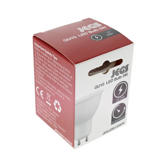 Plastic LED 5W GU10 240v 60 Deg 400lm 2700k Light Bulb