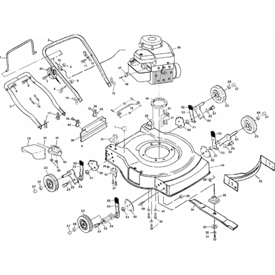 Complete Product Assembly for Husqvarna Jet 50 Consumer Lawn Mower