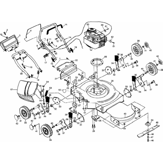 Complete Product Assembly for Husqvarna Jet 51 Consumer Lawn Mower