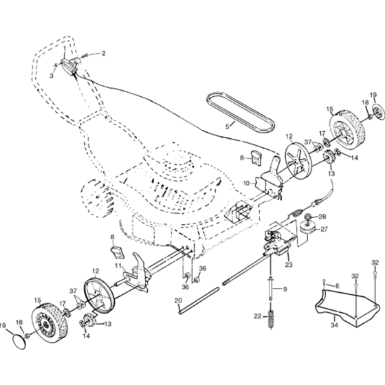 Drive Assembly for Husqvarna Jet 55 Consumer Lawn Mower