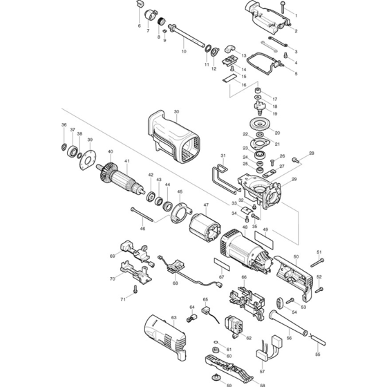 Main Assembly for Makita JR1000FT Reciprocating Saws