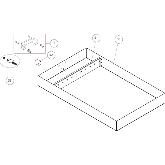 Water Tray Assembly for Norton Clipper Jumbo-1000-400V Table Saw