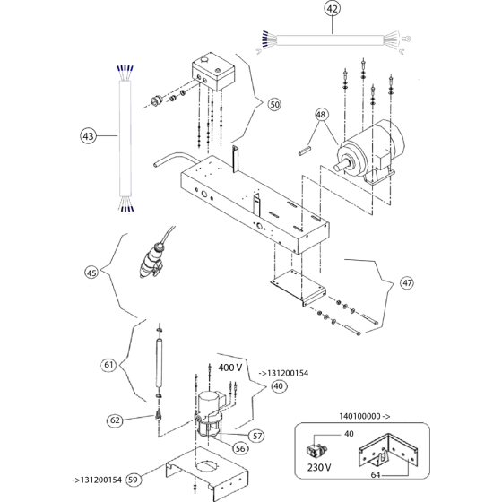 Motor Assembly for Norton Clipper Jumbo-651-400V Table Saw