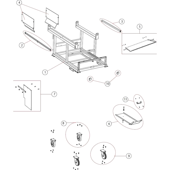 Main Frame Assembly for Norton Clipper Jumbo-900 Table Saw