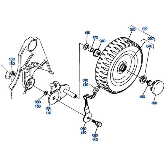 Rear Wheel Assembly for Kubota W5019-PC Mower