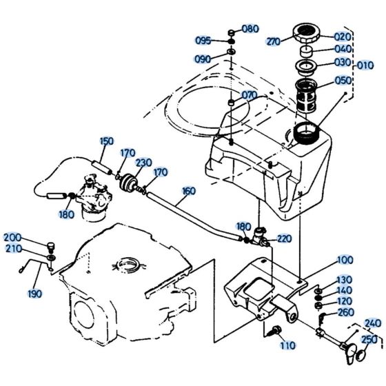 Fuel Tank Assembly for Kubota W5019-PC Mower