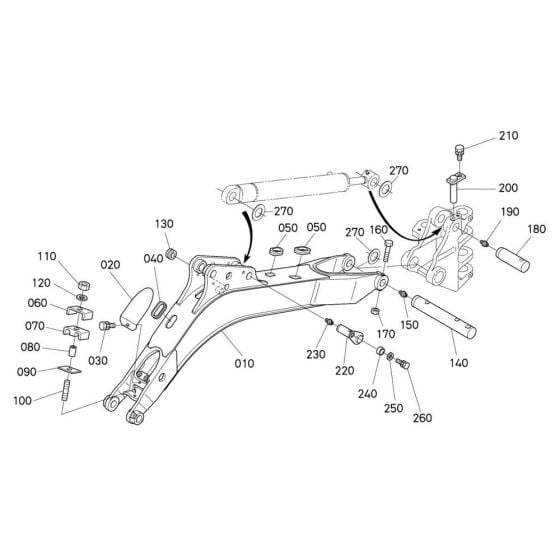 Boom Assembly for Kubota K008-3 Mini Excavator