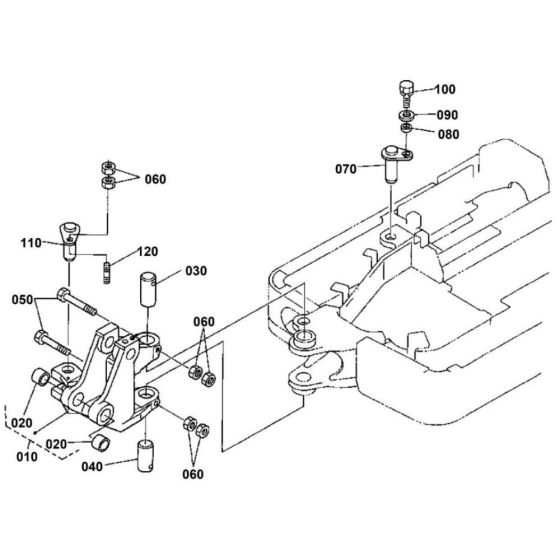 Kingpost Assembly for Kubota K008 Alpha Mini Excavator