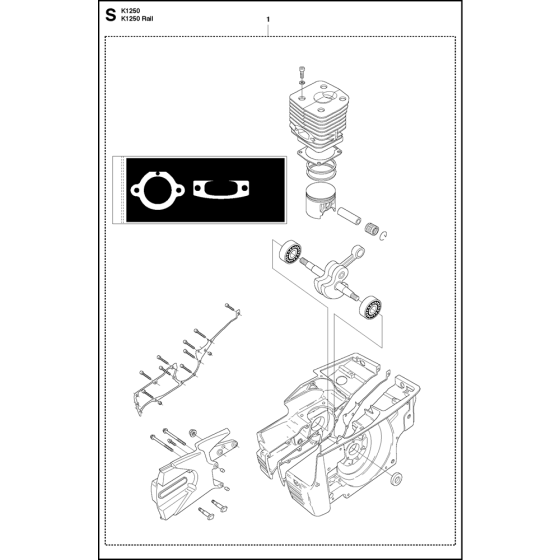 Short Block Assembly for Husqvarna K1250 Active Disc Cutters