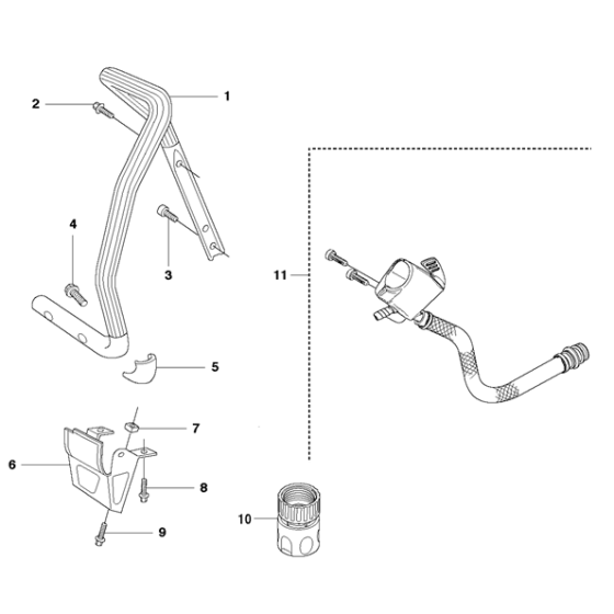 Handle Assembly for Husqvarna K1250 Rail Disc Cutters