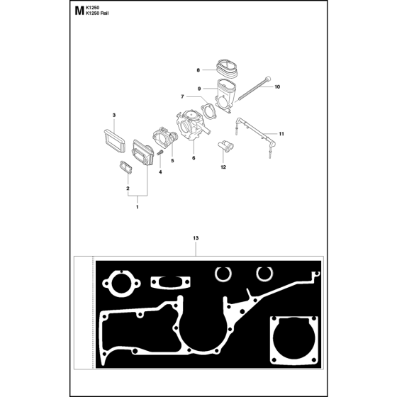 Carburetor Assembly for Husqvarna K1250 Rail Disc Cutters