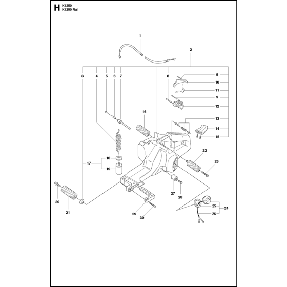 Fuel Tank Assembly for Husqvarna K1250 Rail Disc Cutters