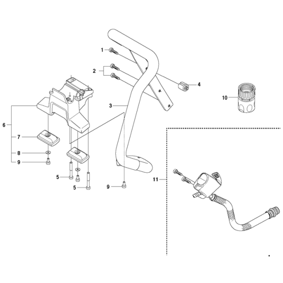 Handle Assembly for Husqvarna K1260 Rail Disc Cutters