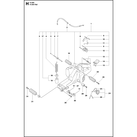 Fuel Tank Assembly for Husqvarna K1260 Disc Cutters