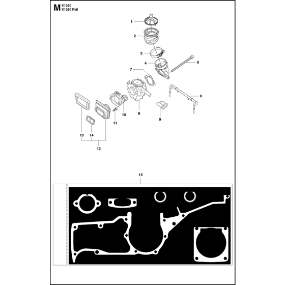 Carburetor Assembly for Husqvarna K1260 Rail Disc Cutters