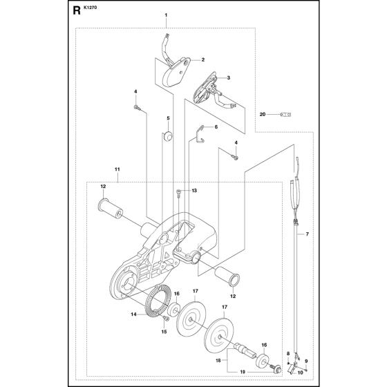 Rail Assembly for Husqvarna K1270 Disc Cutters