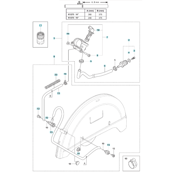 Water Hose Assembly for K1270 II
