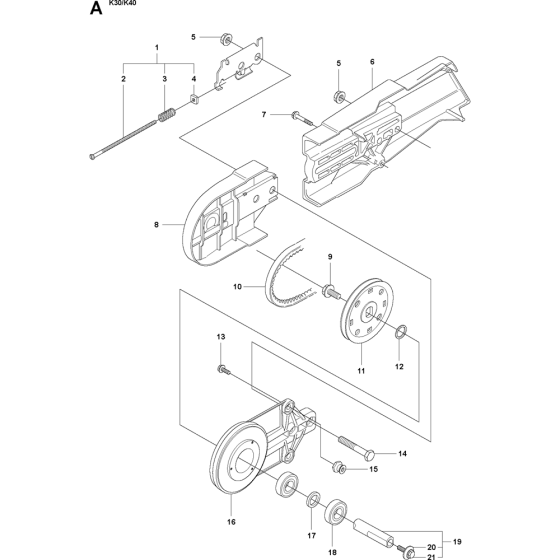 Pulley Assembly for Husqvarna K30 Disc Cutters