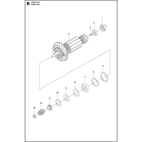 Motor Assembly for Husqvarna K3000 Wet Disc Cutters