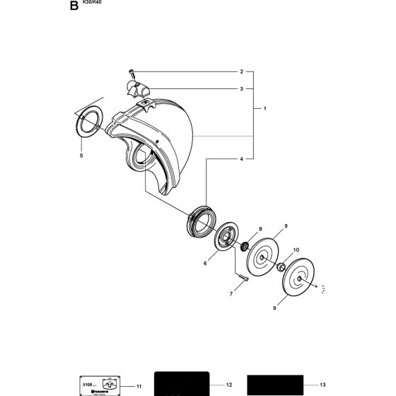 Wheels & Tires Assembly for Husqvarna K40 Disc Cutters