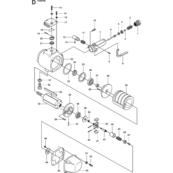 Air Motor Assembly for Husqvarna K40 Disc Cutters