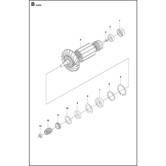 Motor Assembly for Husqvarna K4000 Disc Cutters