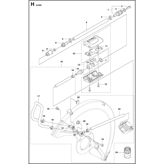 Hose Assembly for Husqvarna K4000 Disc Cutters