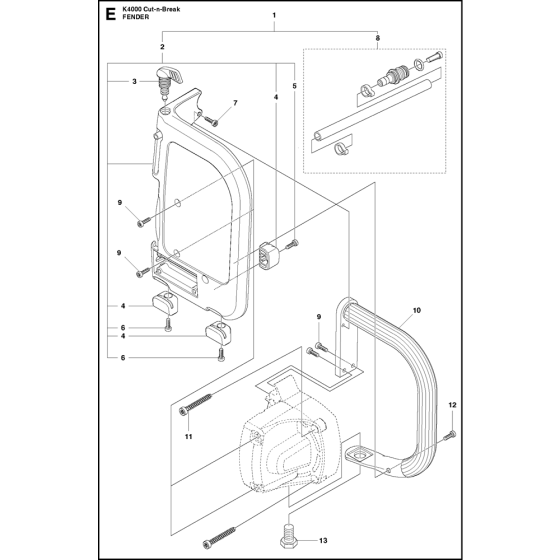 Handle Assembly for Husqvarna K4000 Cut N Break Disc Cutters