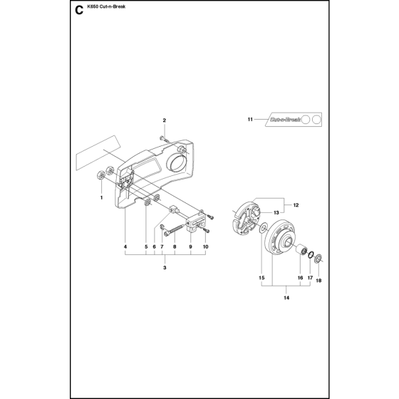 Clutch Assembly for Husqvarna K650 Cut N Break Disc Cutters