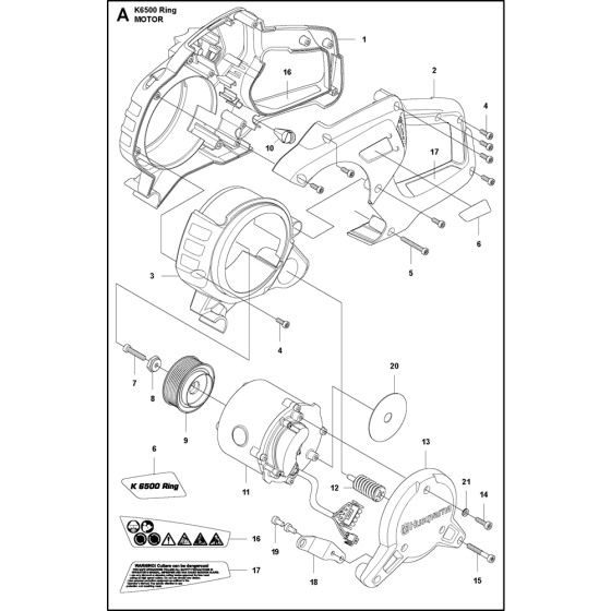 Motor Assembly for Husqvarna K6500 Ring Disc Cutters