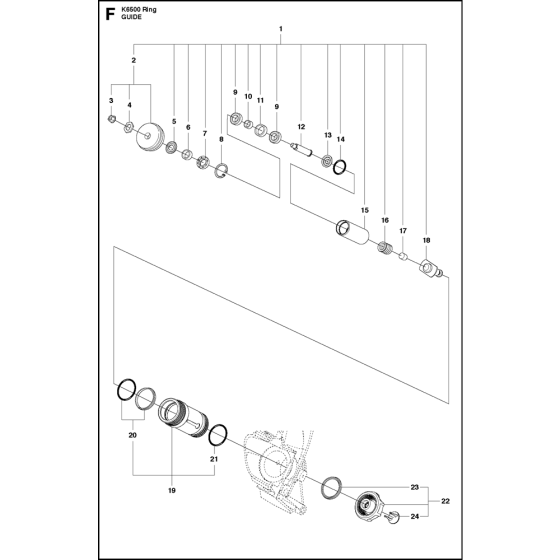 Guide Assembly for Husqvarna K6500 Ring Disc Cutters