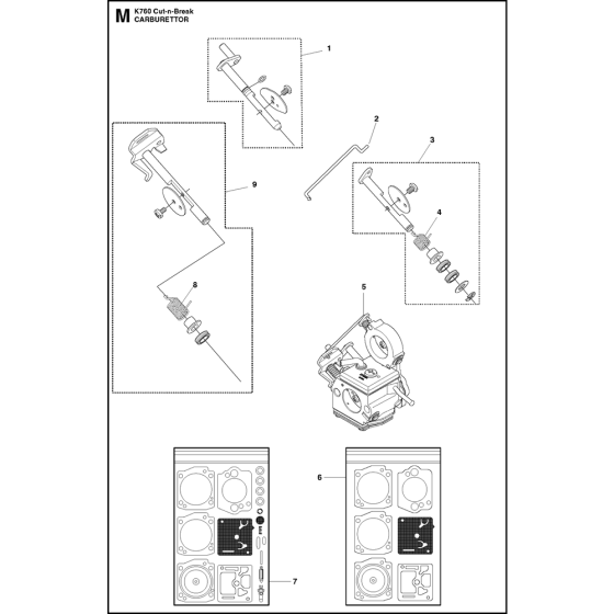 Carburettor Assembly for Husqvarna K760 Cut N Break Disc Cutters