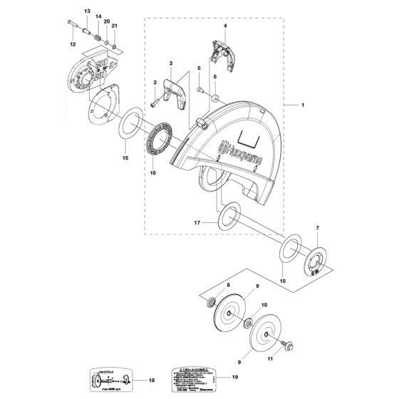 Guards Assembly for Husqvarna K770 Disc Cutters